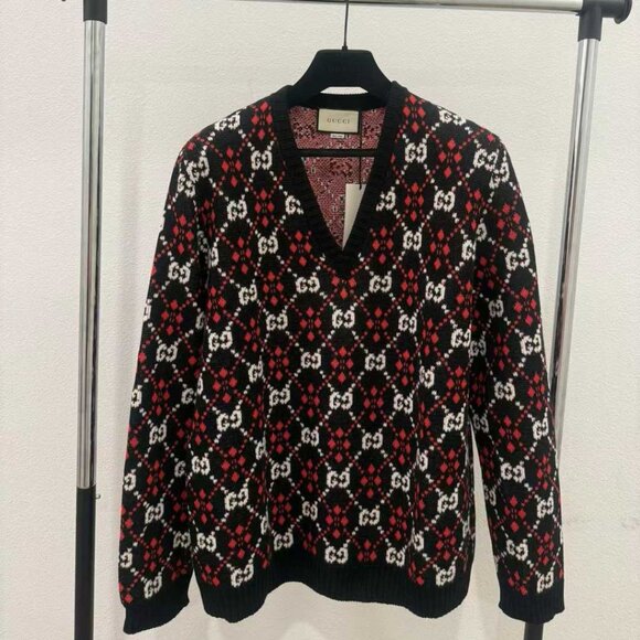 NWT Authentic Gucci Interlocking G Logo V-Neck Pullover